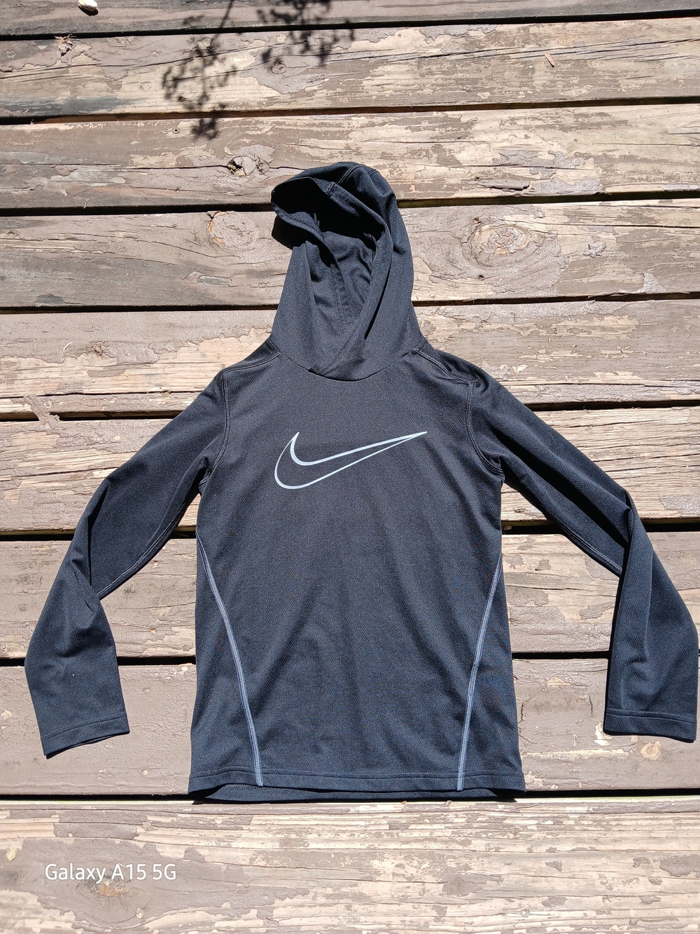 Nike Men’s Black Hooded Swim Rash Guard with Reflective Swoosh